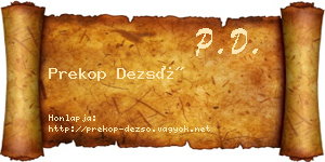 Prekop Dezső névjegykártya